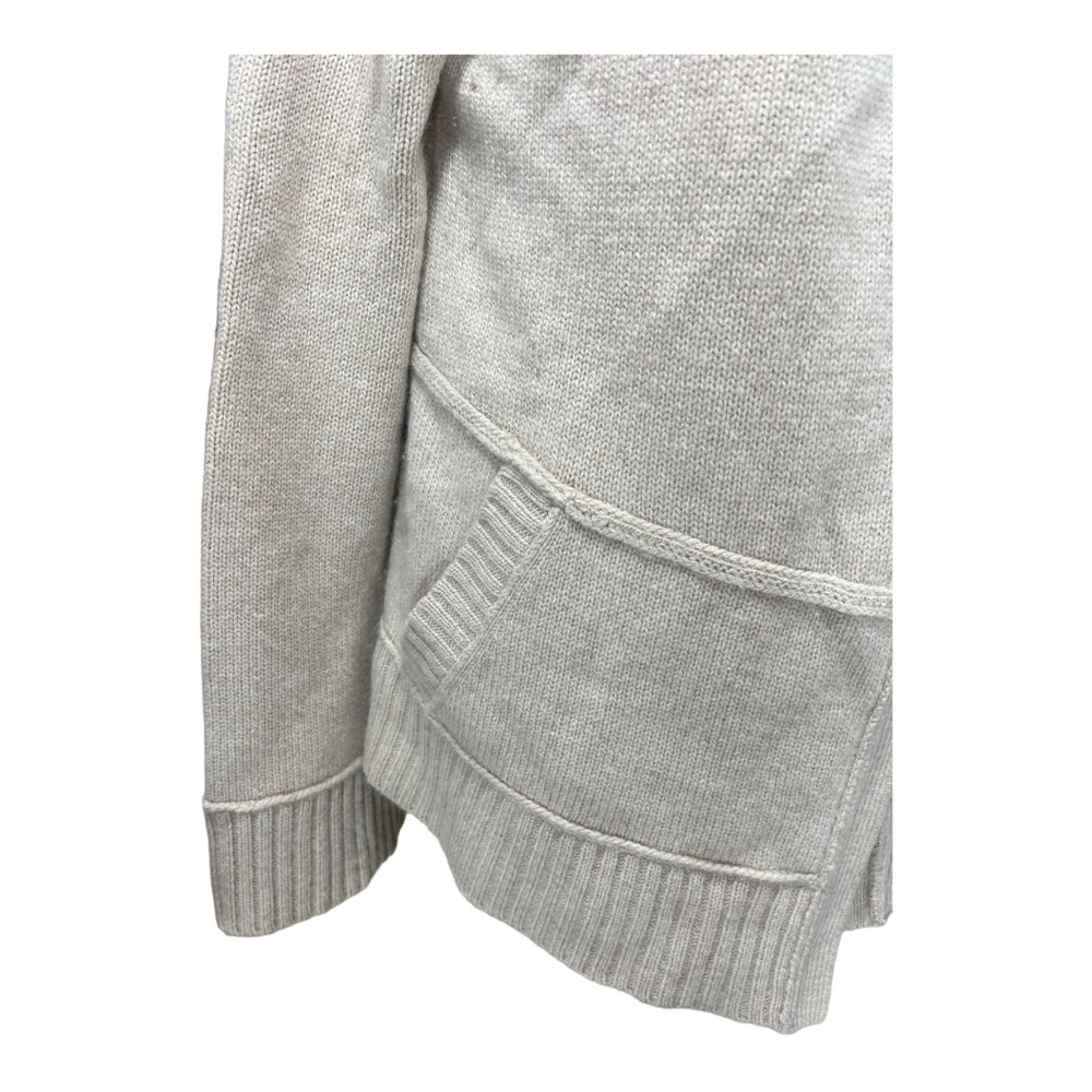 Neiman Marcus Cashmere Shawl Collar Open Cardigan Sweater Oatmeal Cream Size S - Picture 5 of 9